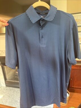 Blue Striped Men's Polo Shirt